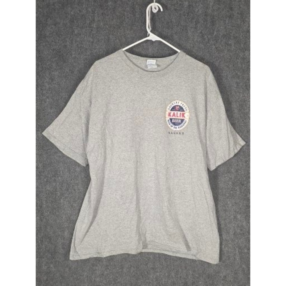Yazbek Kalik Beer Bahamas Graphic T-Shirt Mens XL Heather Grey Short‎ Sleeve Tee